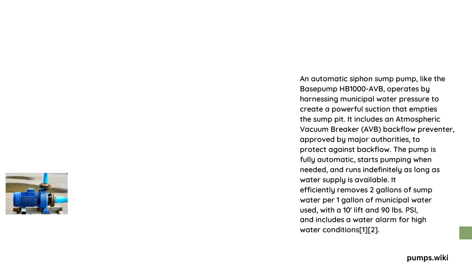 automatic siphon sump pump