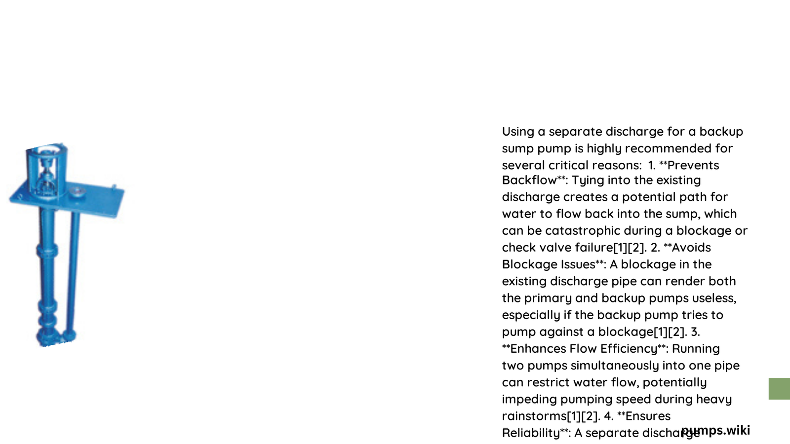 backup sump pump separate discharge