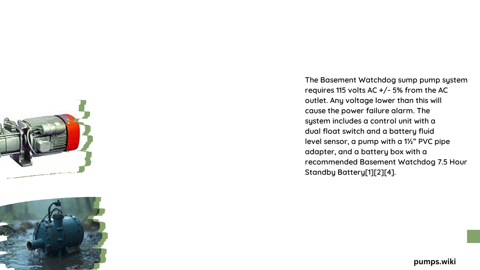basement watchdog sump pump power requirements