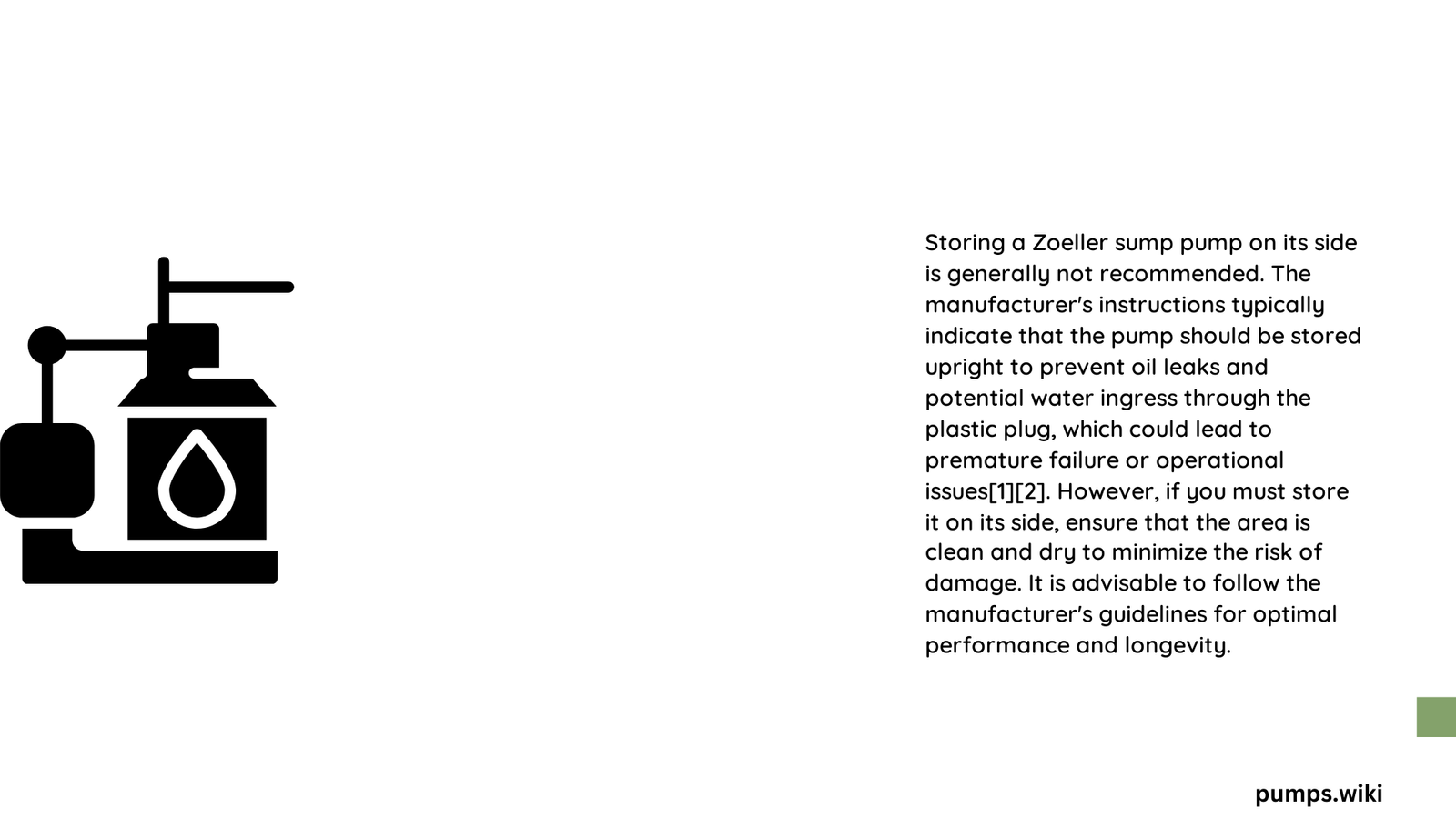 Can a Zoeller Sump Pump Be Stored on Its Side: Critical Storage Guidelines 1 can a zoeller sump pump be stored on its side