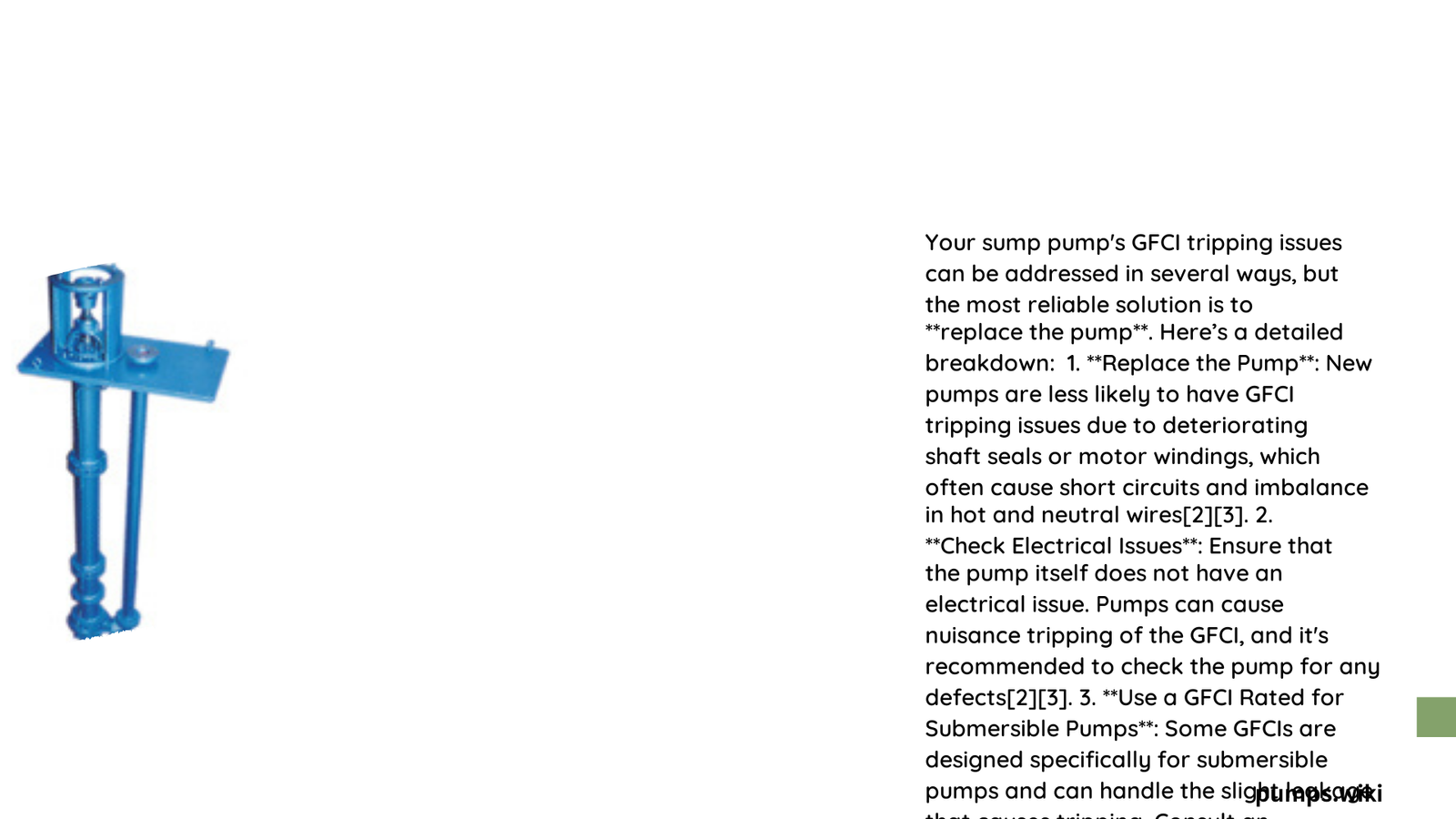 can my sump pump be fixed gfi