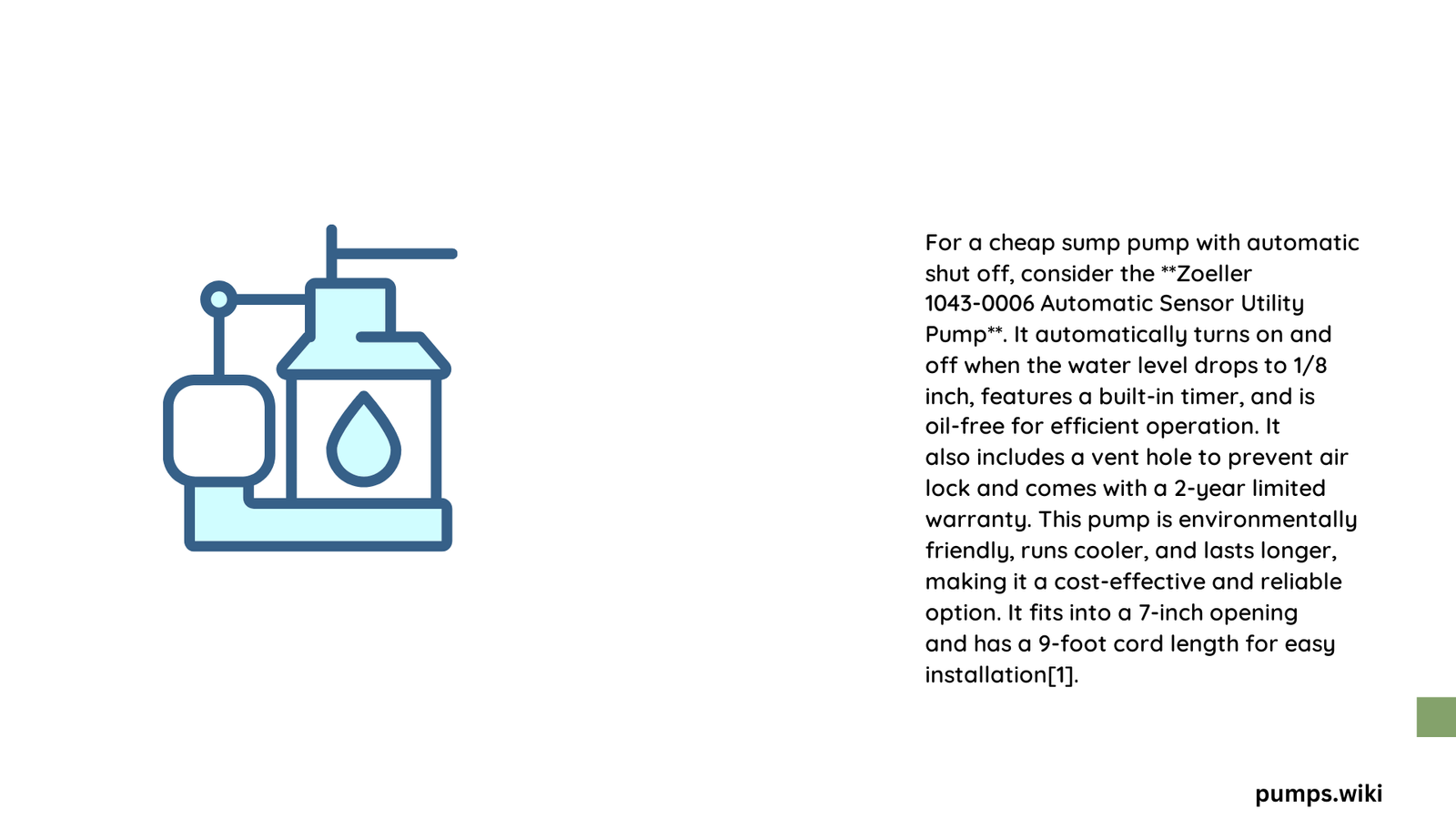 cheap sump pump with automatic shut off