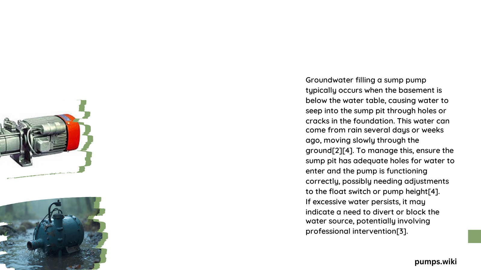 ground water filling sump pump