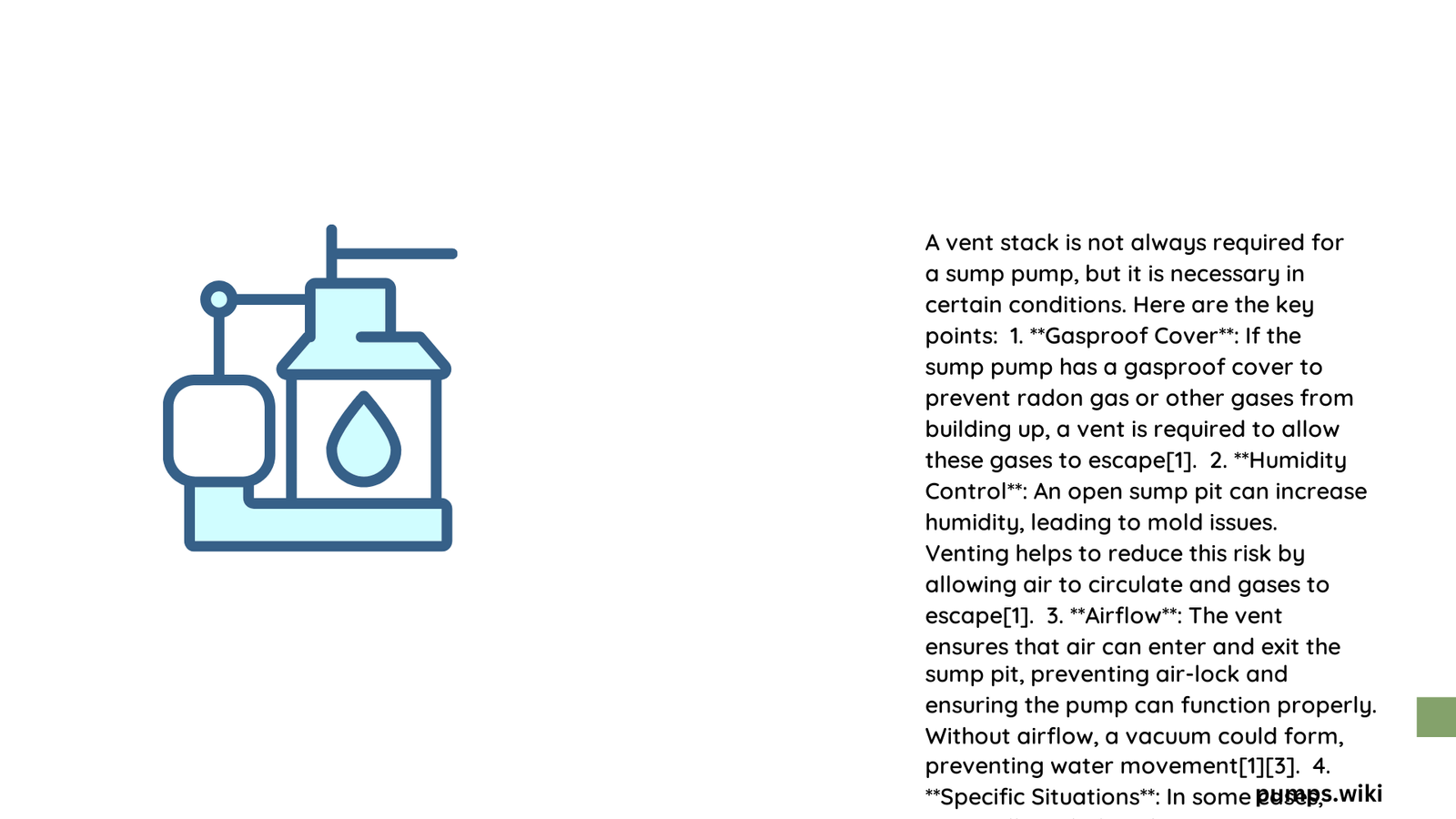 is a vent stack required for a sump pump