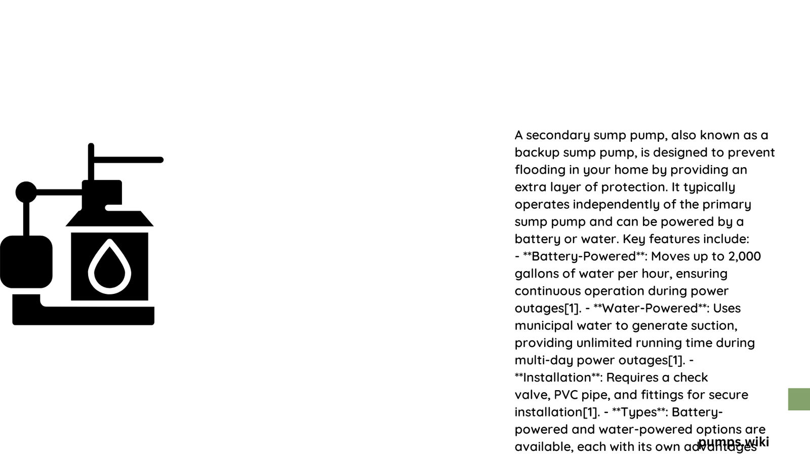 secondary sump pump