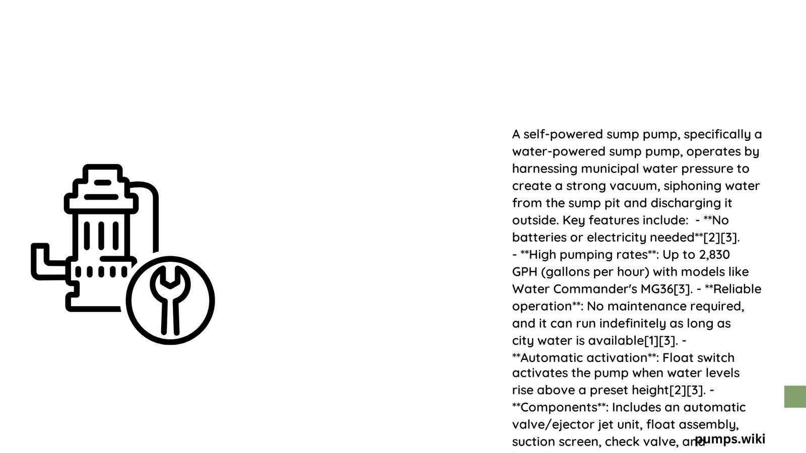 self powered sump pump
