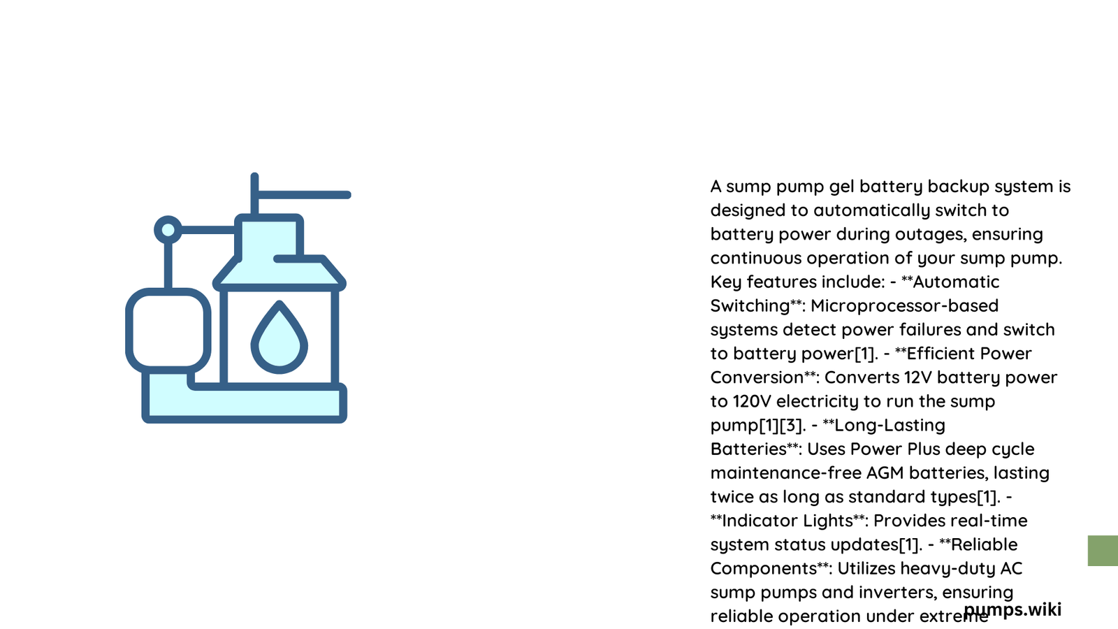 sump pump gel battery backup