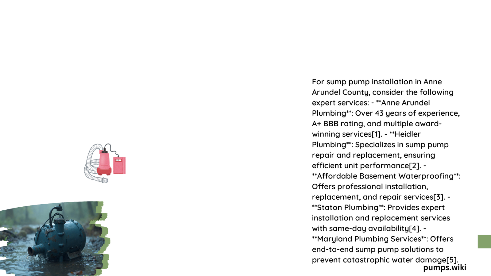 sump pump installation anne arundel county
