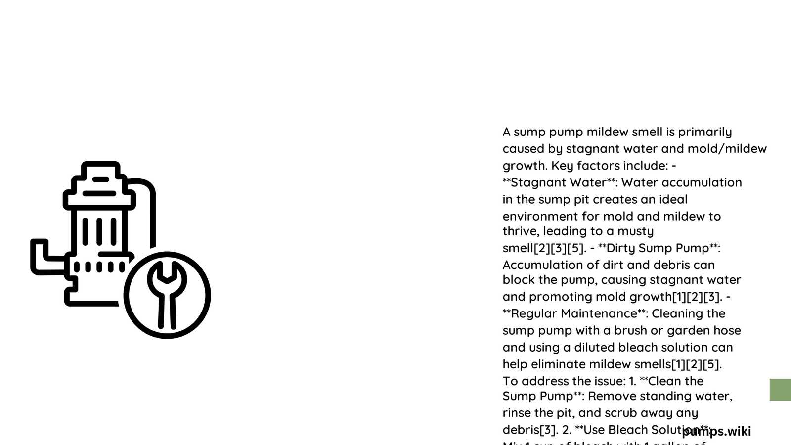 sump pump mildew smell