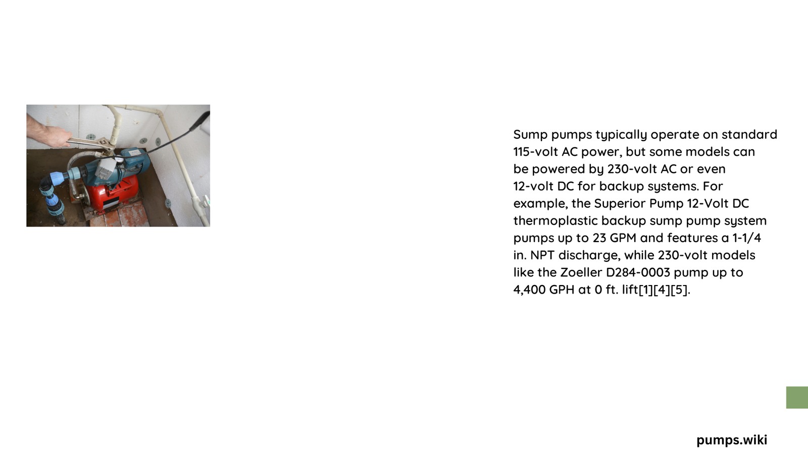 sump pump voltage
