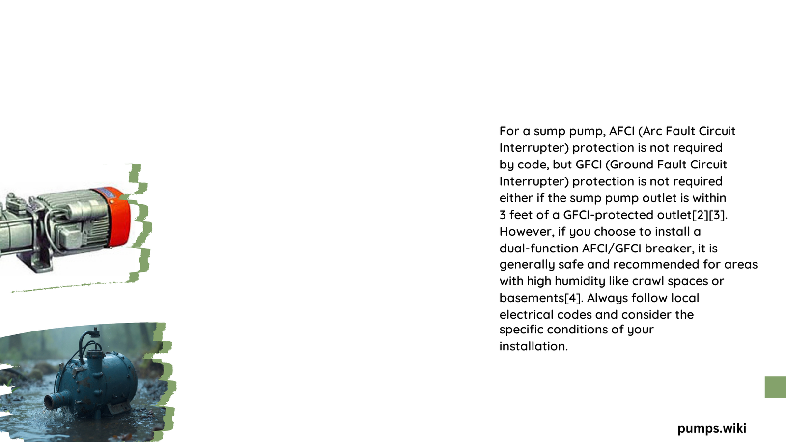 afci gfci for sump pump
