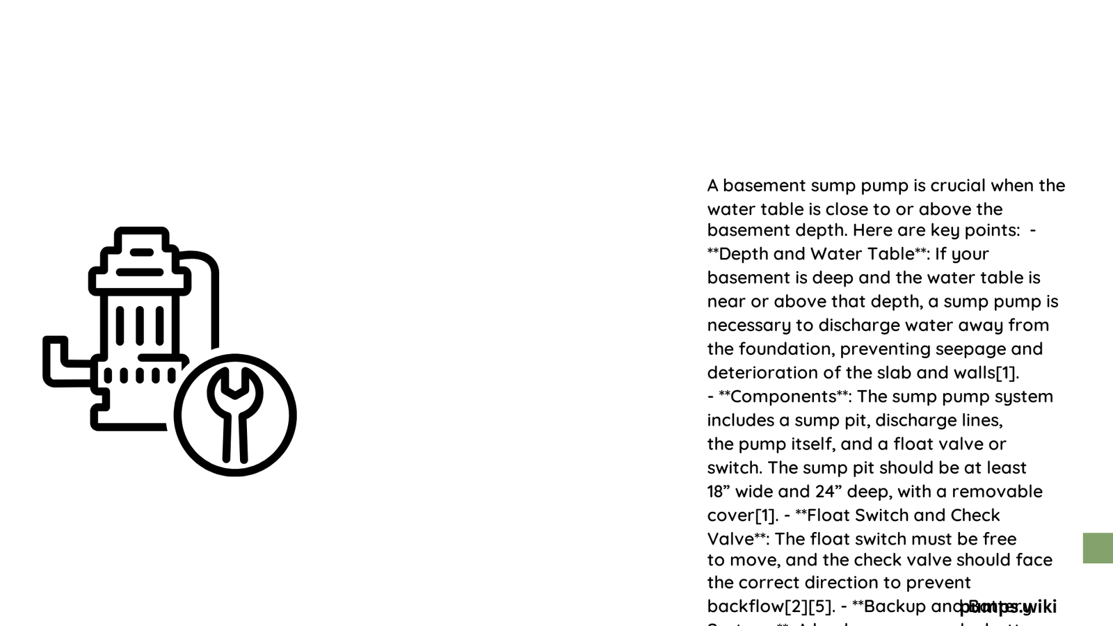 basement sump pump water table