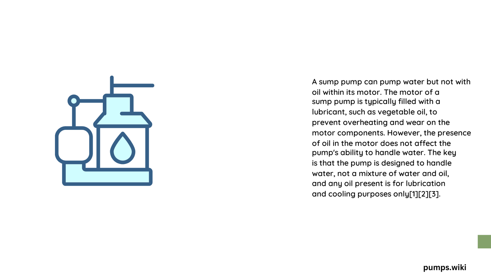 can a sump pump pump water with oil