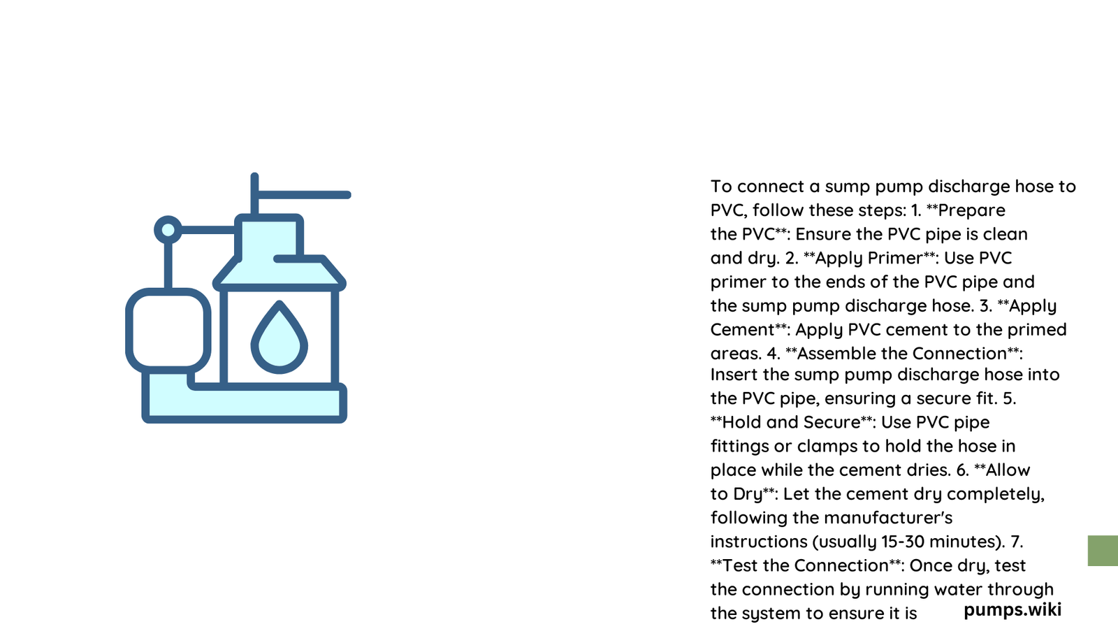 connect sump pump discharge hose to pvc