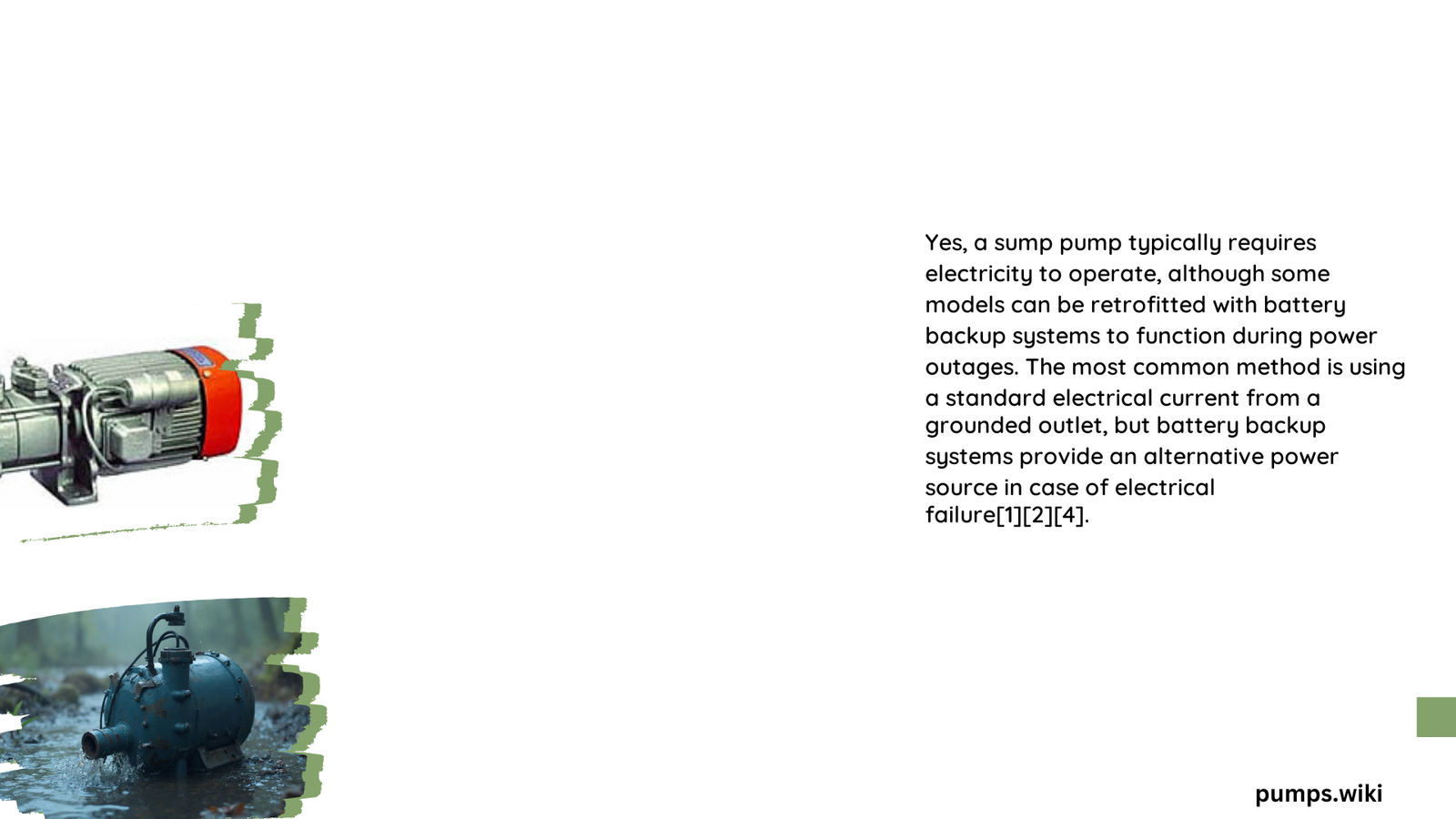 does a sump pump need electricity