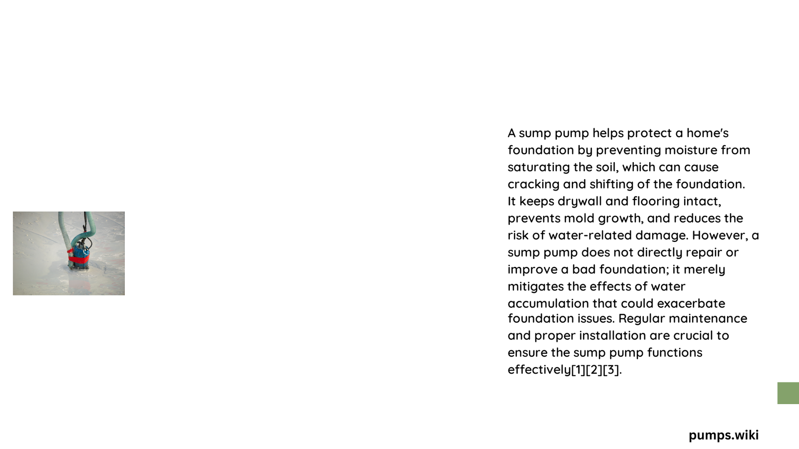 does sump pump help bad foundation