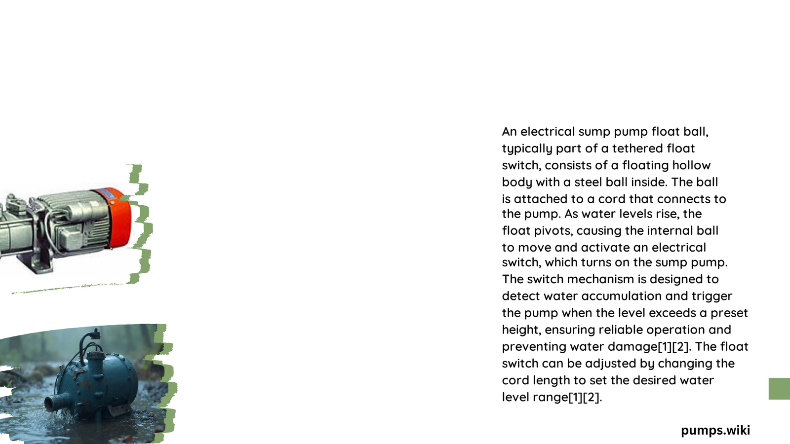 electrical sump pump float ball