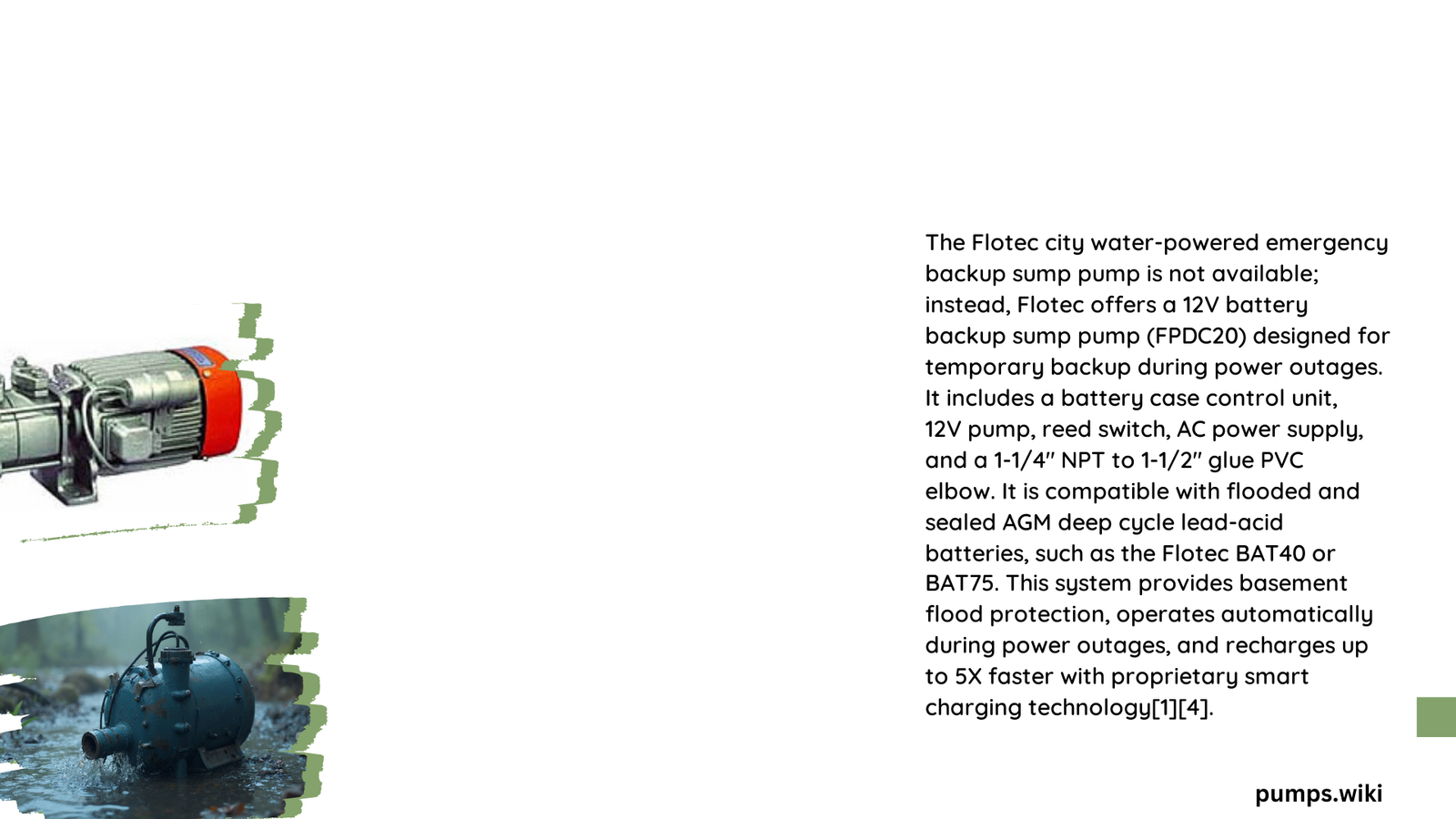 flotec city water powered emergency backup sump pump