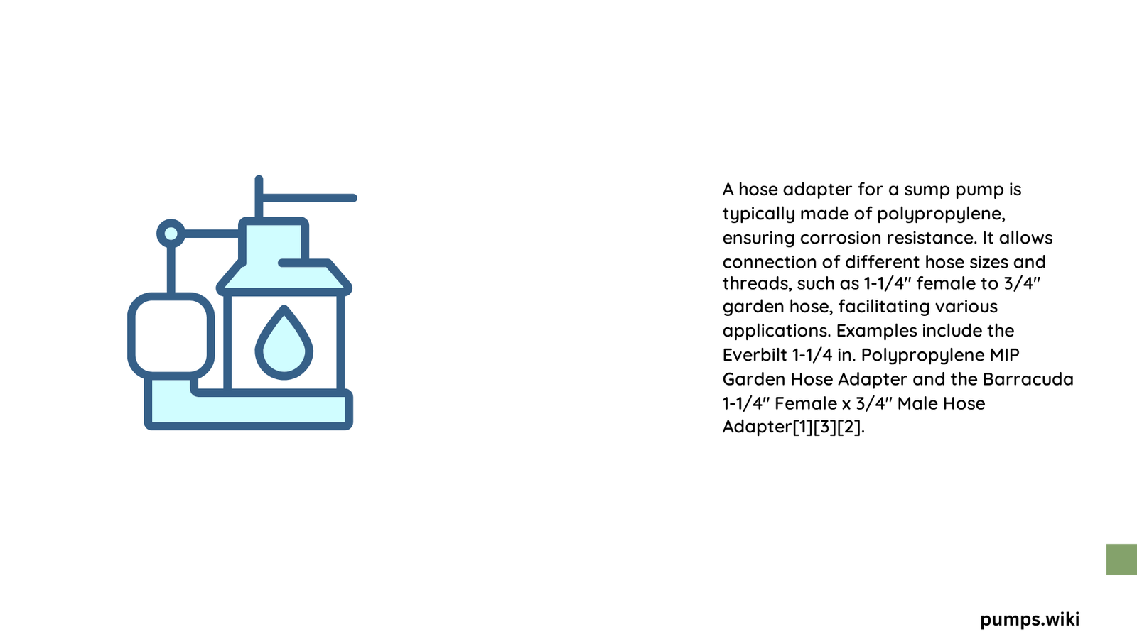hose adapter for sump pump