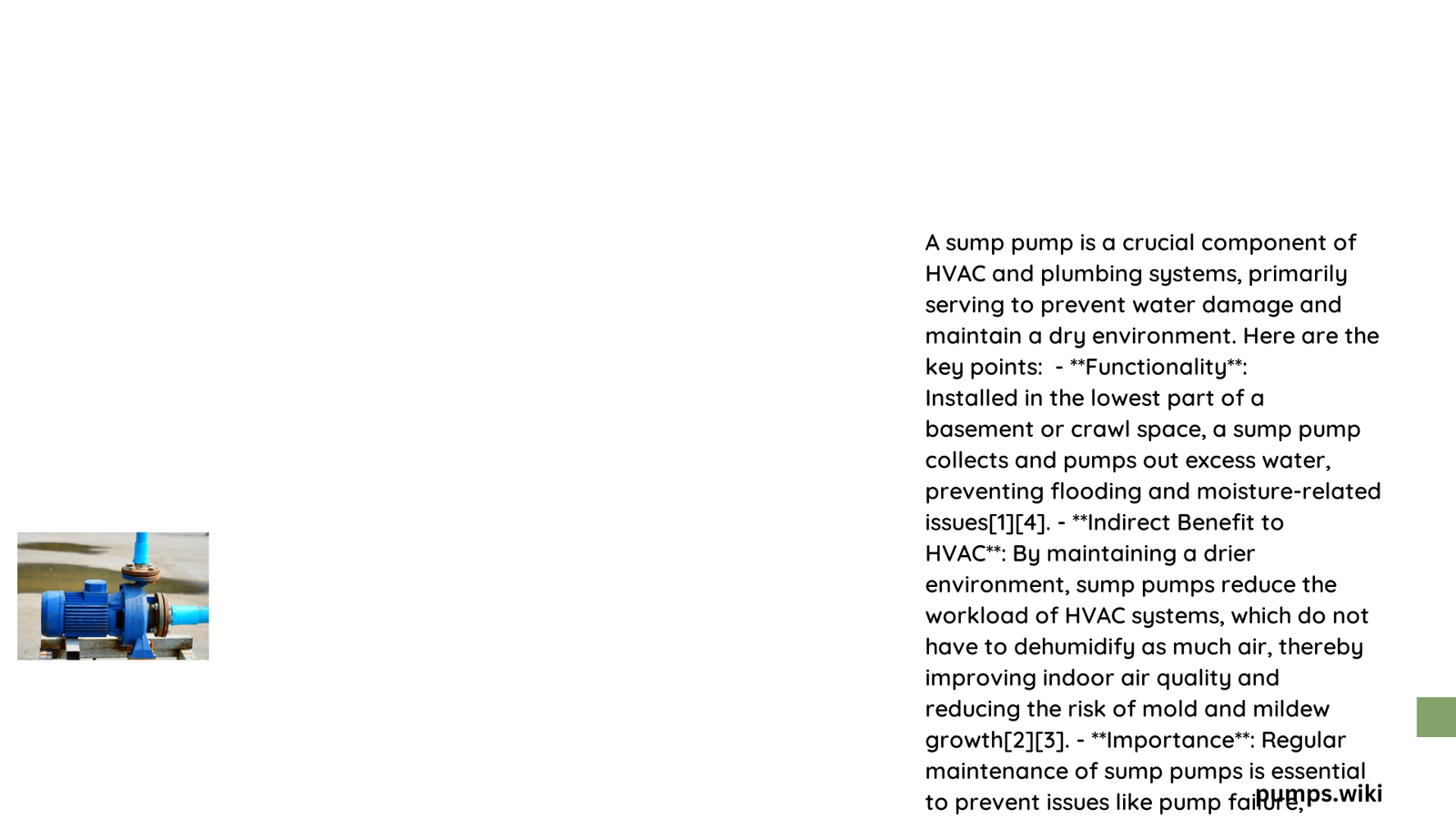 is a sump pump hvac plumbing