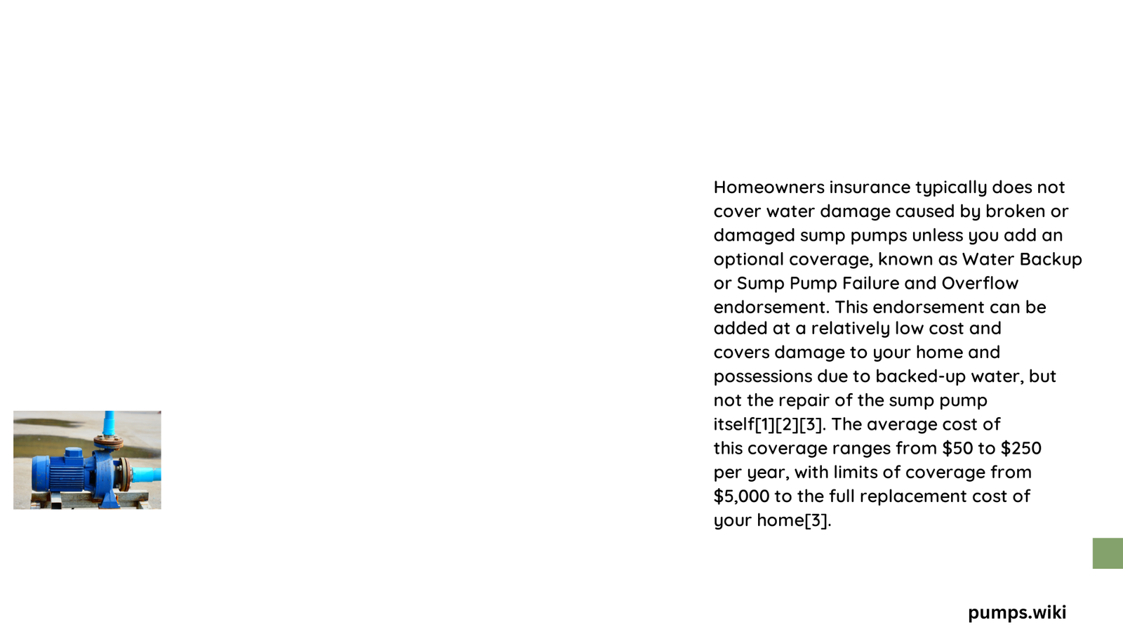 is sump pump coverage on home owner policy