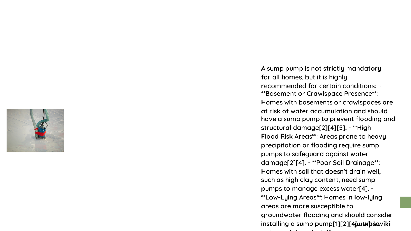 is sump pump mandatory