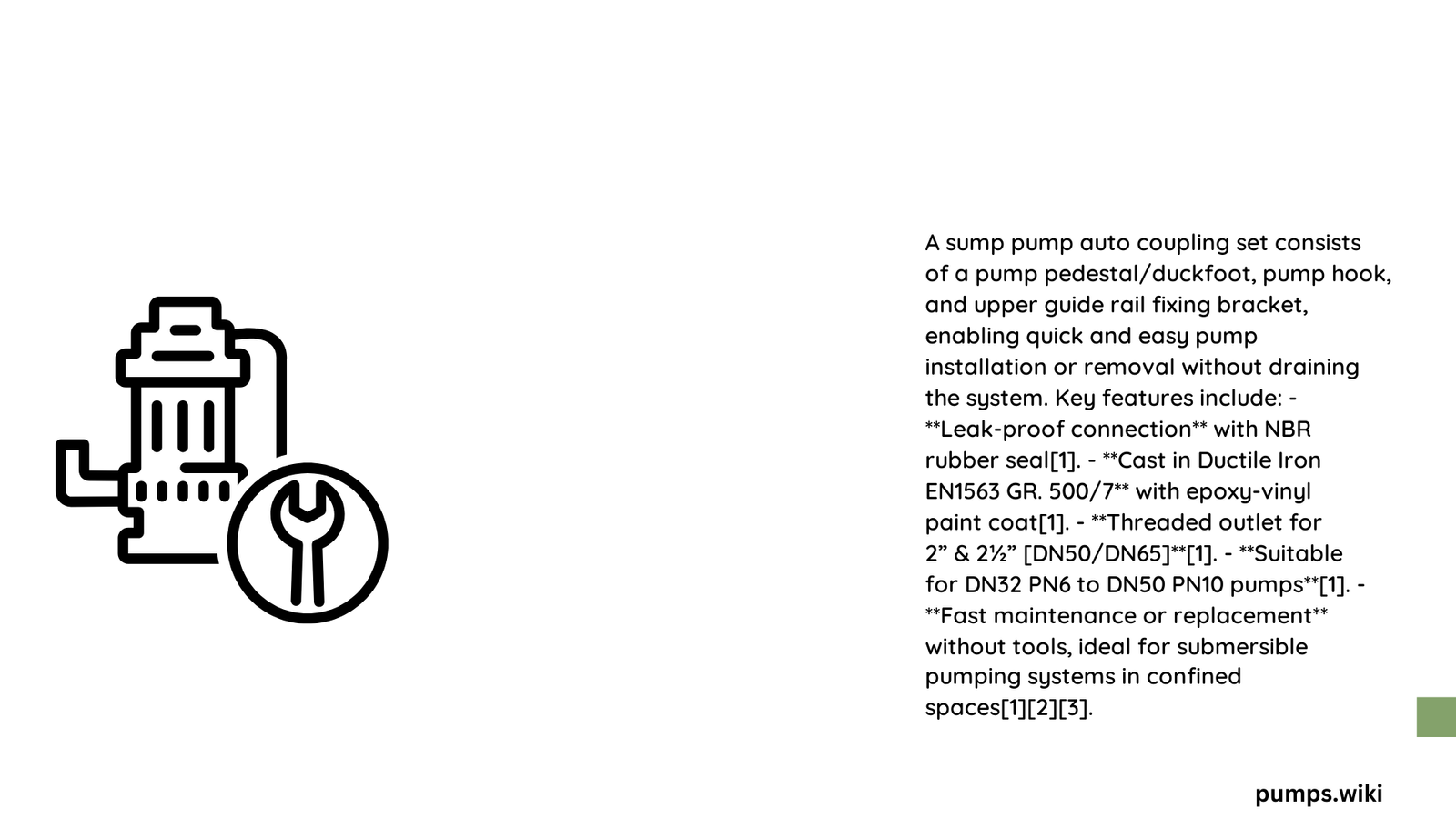 sump pump auto coupling