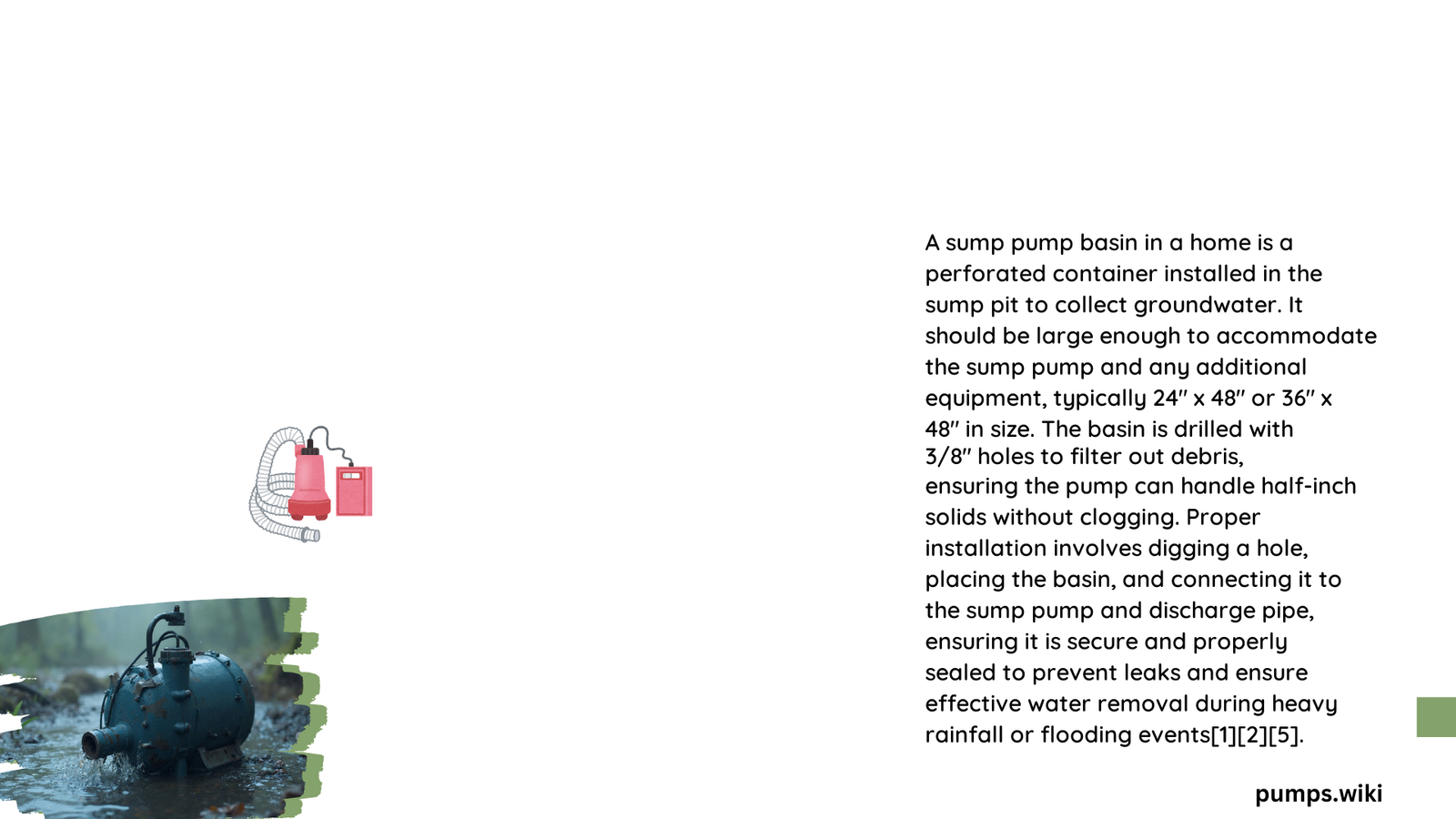 sump pump basin in home