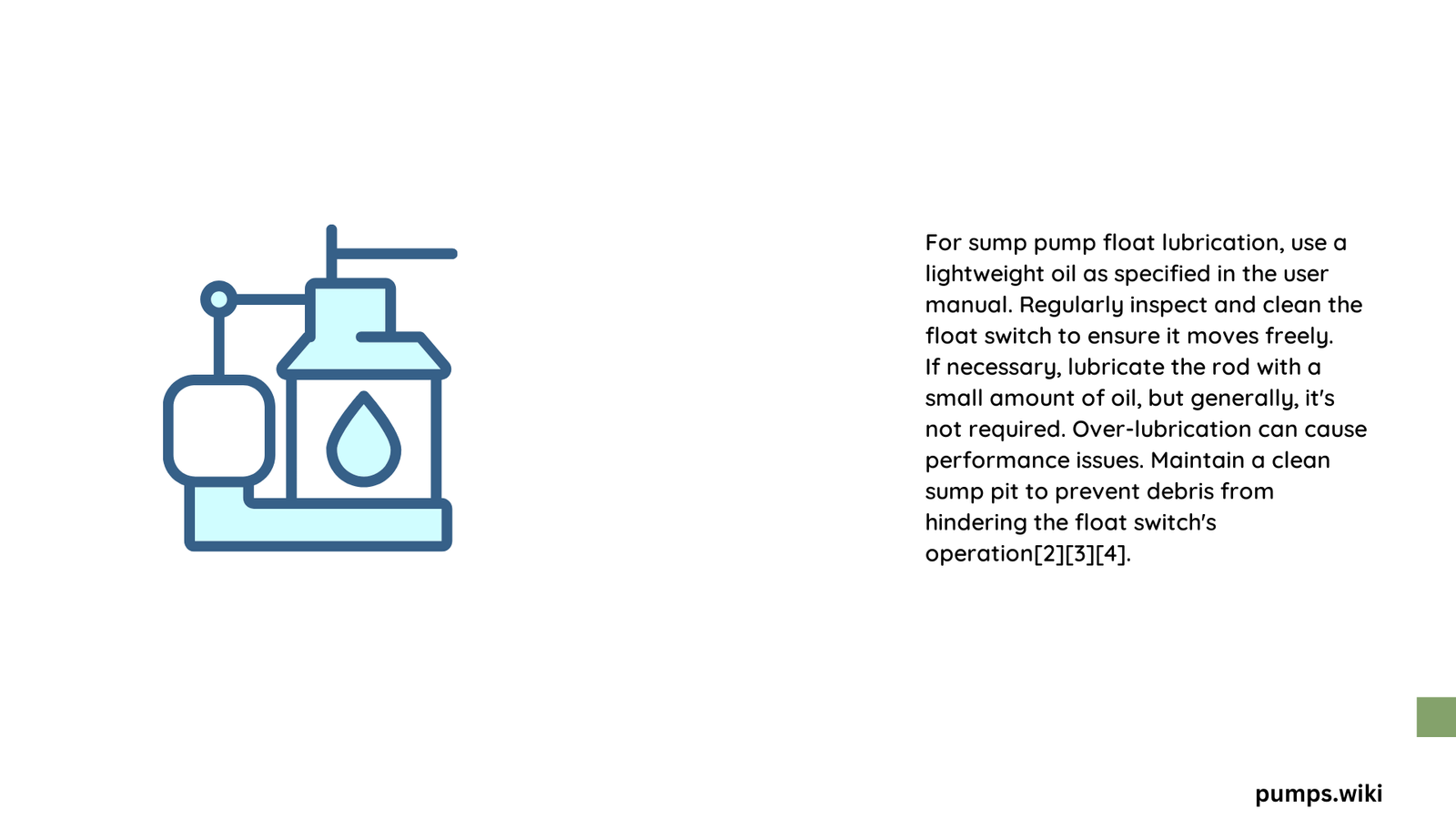 sump pump float lubrication