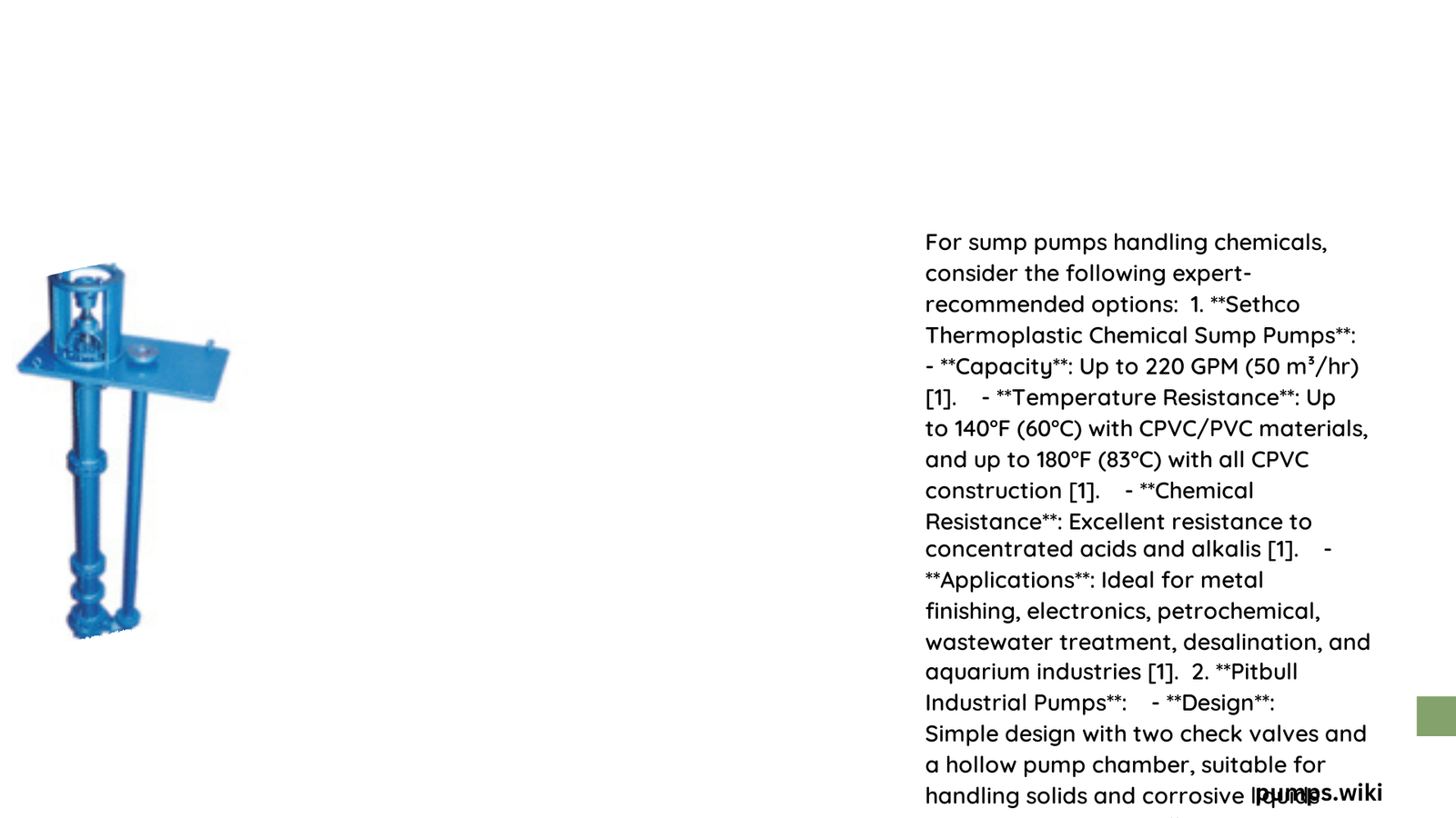 sump pump for chemicals