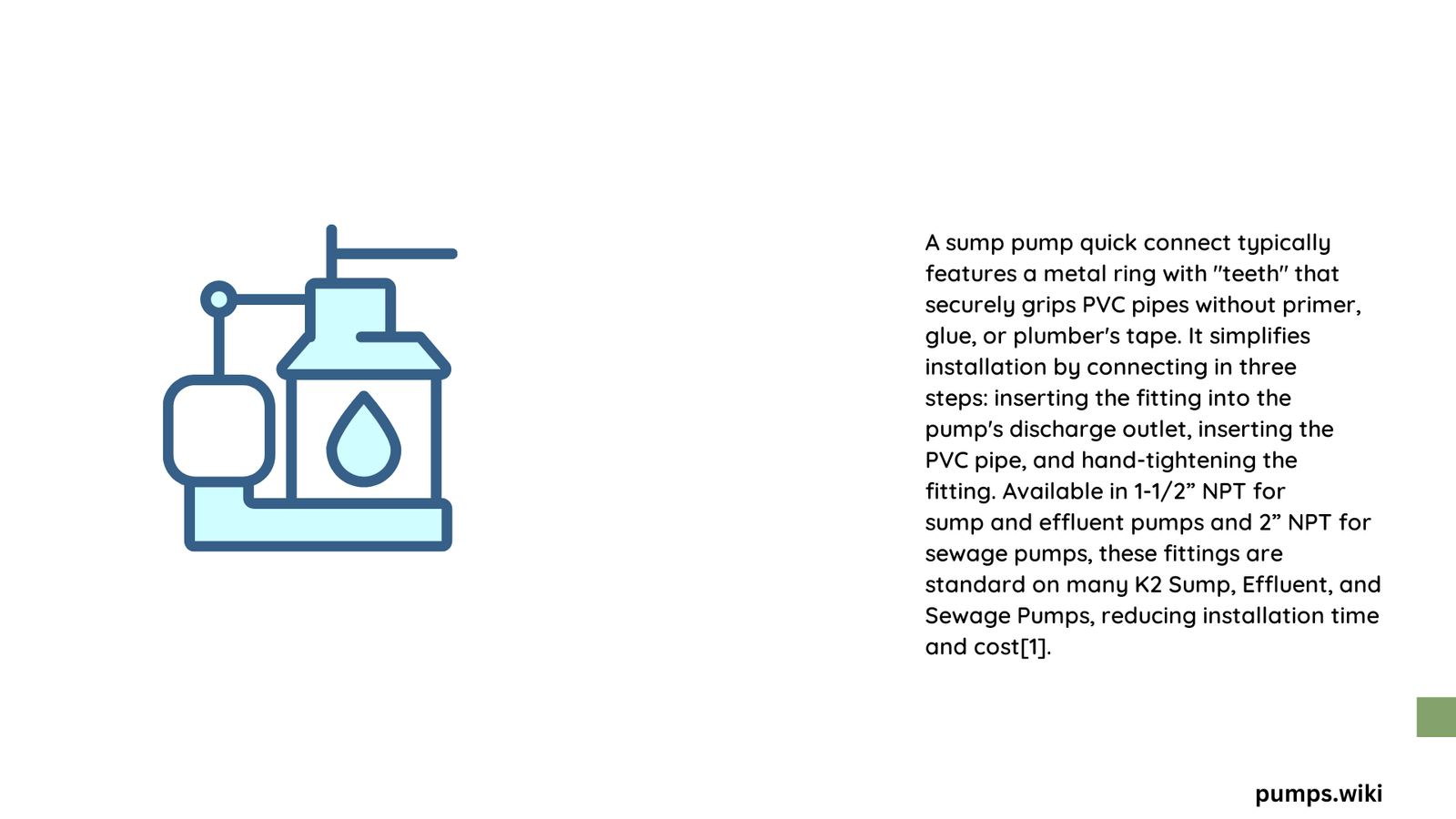 sump pump quick connect