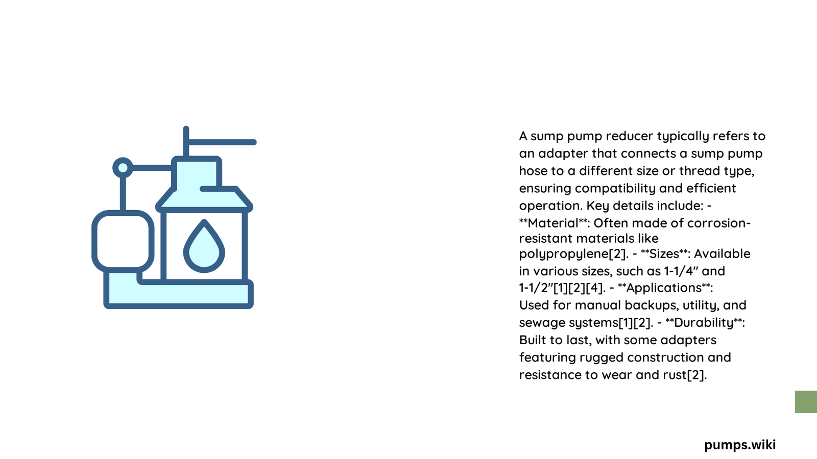 sump pump reducer