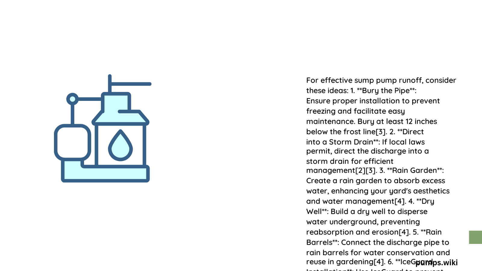 sump pump run off ideas