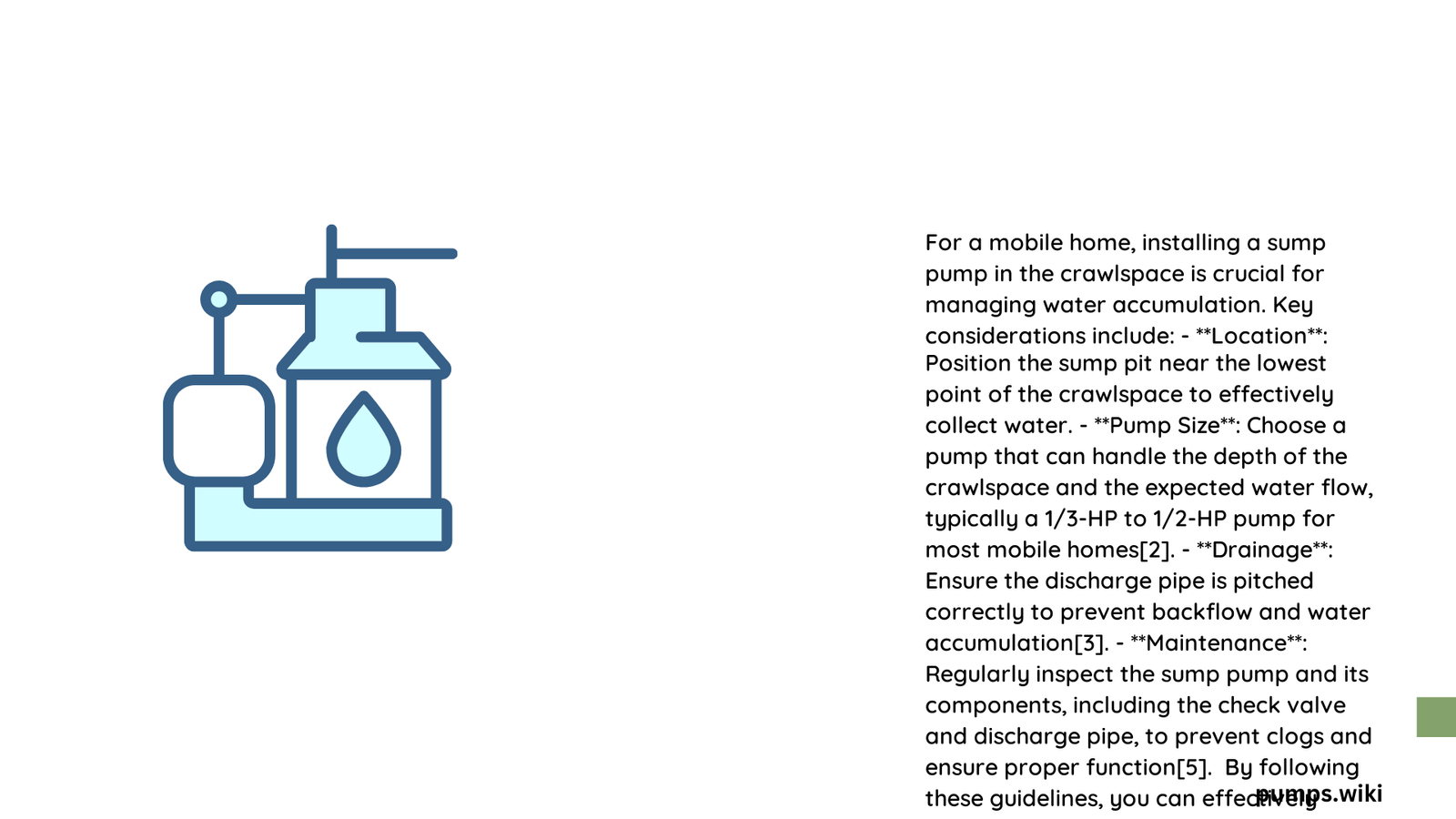 sump pump under mobile home