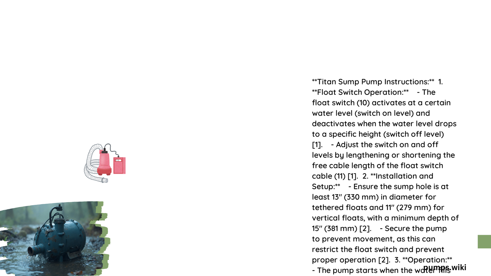 titan sump pump instructions