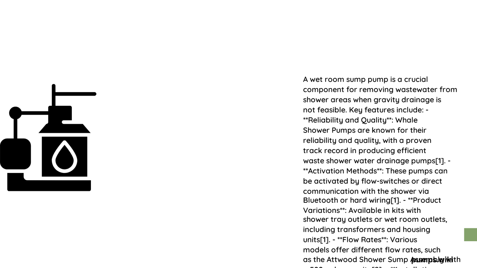 wet room sump pump